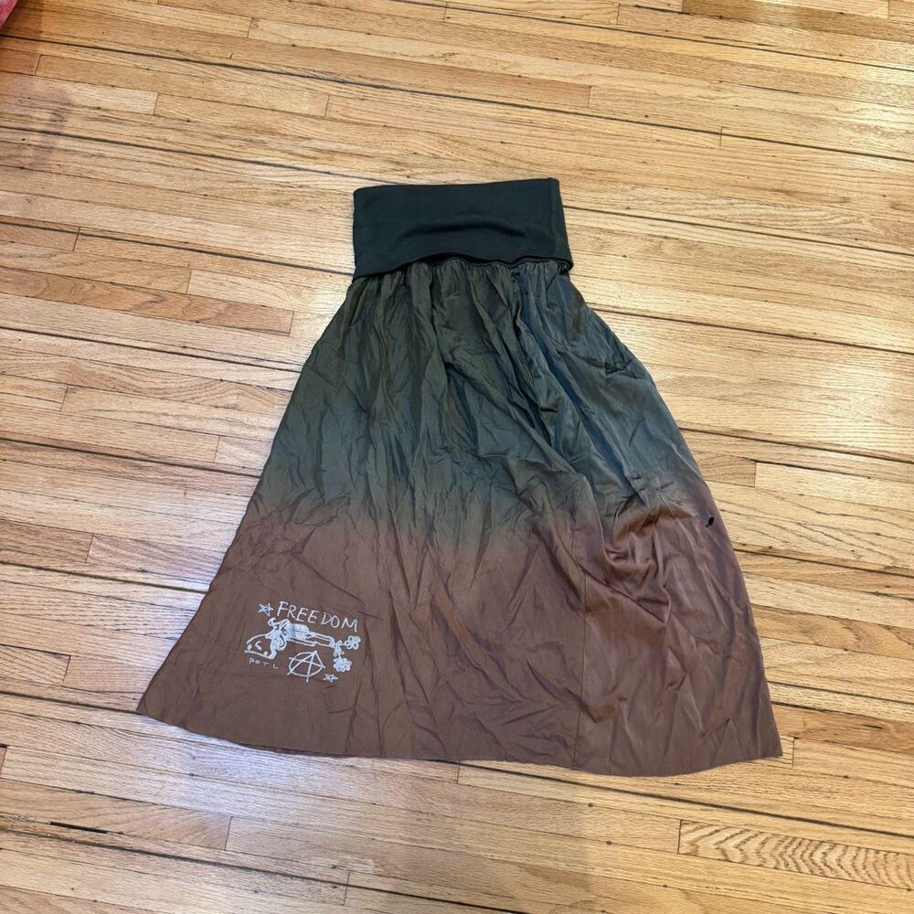 People of the Labyrinths Ombre Silk Maxi Skirt — Size L